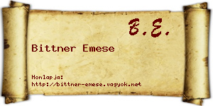 Bittner Emese névjegykártya